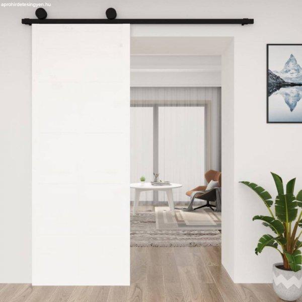Fehér tömör fenyőfa istálló stílusú ajtó 100 x 1,8 x 204,5 cm