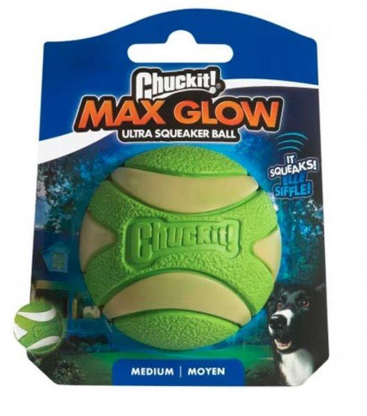 Chuckit Max Glow Ultra Squeaker Labda (M)
