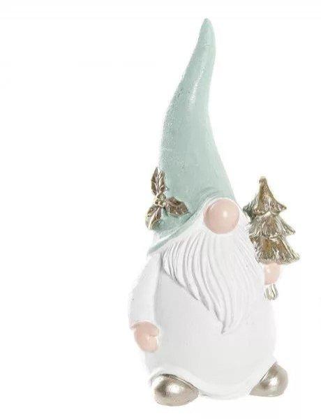 Manó műgyanta figura karácsonyfával világoszöld