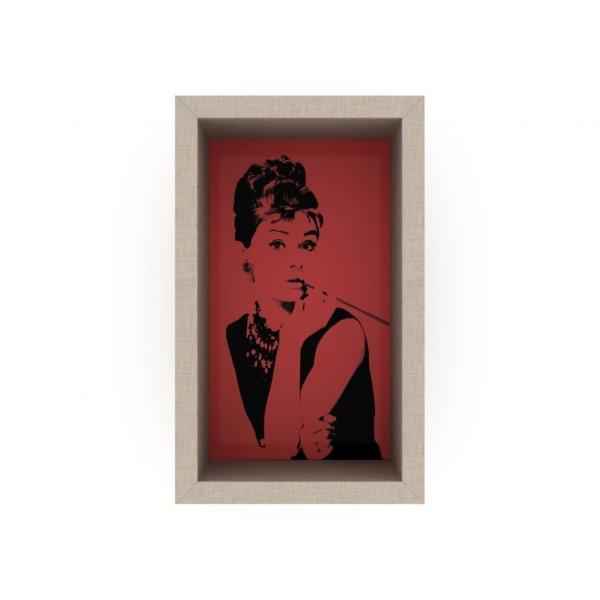 Pop art stílusú falipolc, 22x36 cm, piros - AUDREY - Butopêa