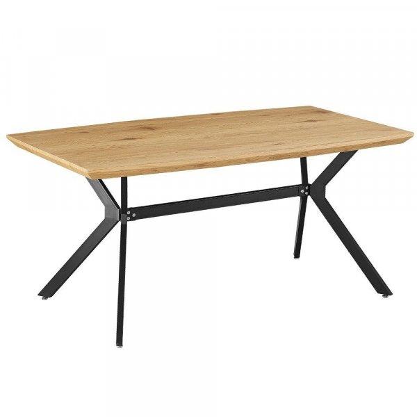 Étkezőasztal, 160x90 cm, tölgy-fekete - BOSTON - Butopêa
