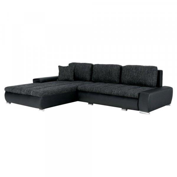 Kinyitható kanapé, megfordítható L alakkal, fekete - EDOUARD - Butopêa