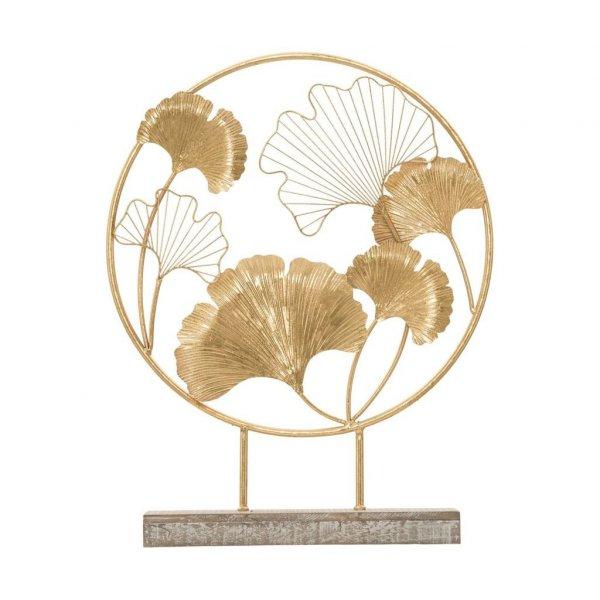 Ginko biloba leveles kerek asztali dekoráció, arany - GINKO BULLE - Butopêa