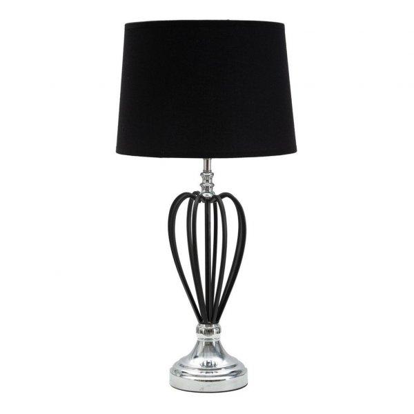Asztali lámpa, csepp alakú fekete vázzal, ezüst - ELEGANTE - Butopêa