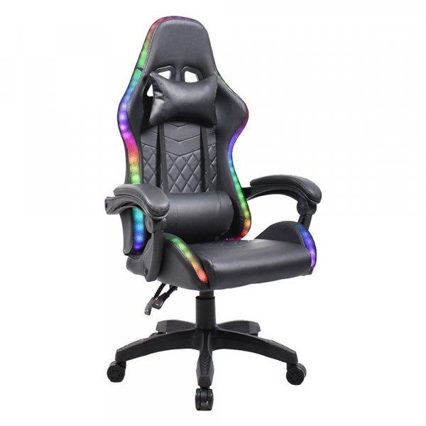 Gamer szék, LED háttérvilágítással, antracit - ROBOT - Butopêa