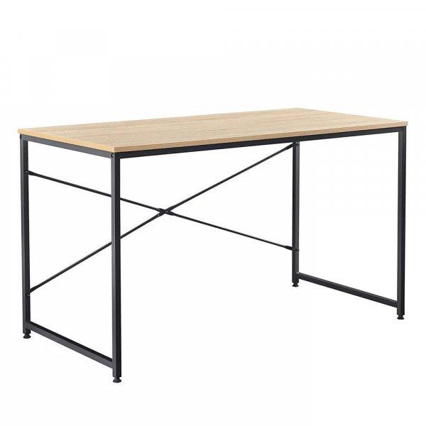 Íróasztal, fém vázzal, 120x60 cm, tölgy-fekete - POLARD - Butopêa