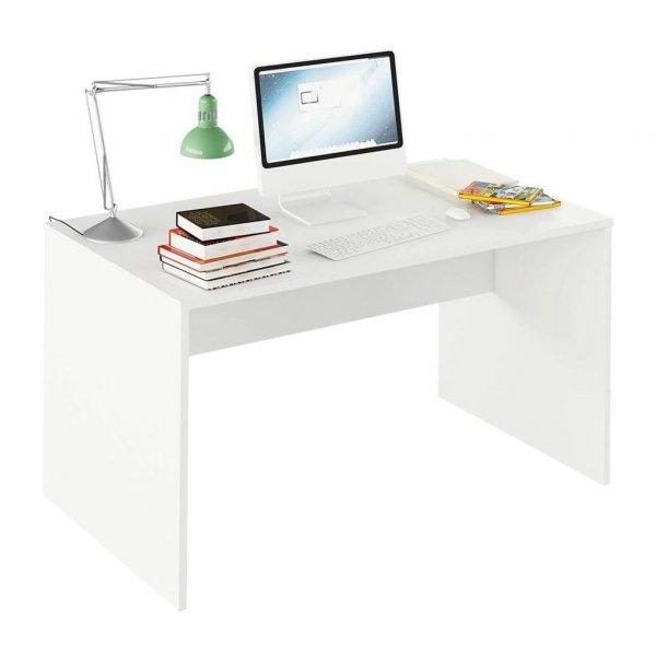 Magasfényű íróasztal, 140x80 cm, fehér - BASIC - Butopêa