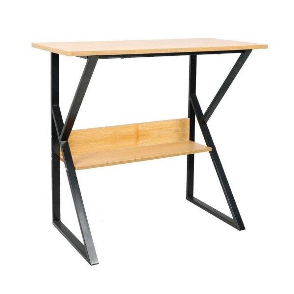 Polcos íróasztal, fekete lábakkal, 80x40 cm, bükk - PORTO - Butopêa