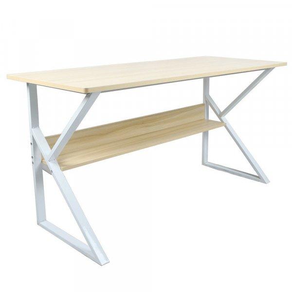 Polcos íróasztal, fehér lábakkal, 100x60 cm, tölgy - PORTO - Butopêa