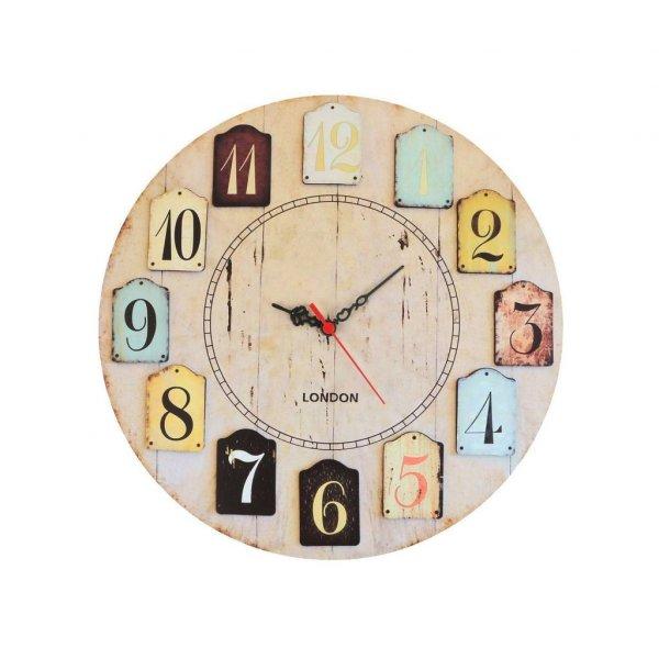 Retro stílusú óra, színes számokkal, krémszínű - CAMPAGNE - Butopêa