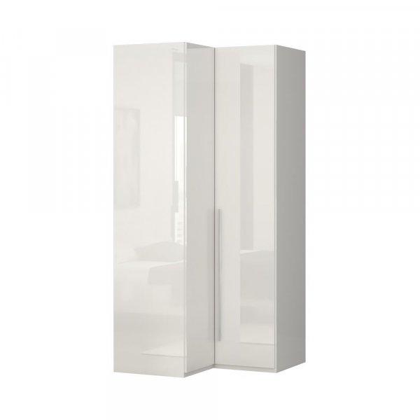 Sarok szekrény, magasfényű fehér - BRILLANCE - Butopêa