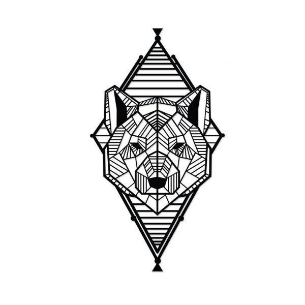 Fém fali dekoráció 33x60 cm, geometrikus róka mintás, fekete - RENARD -
Butopêa
