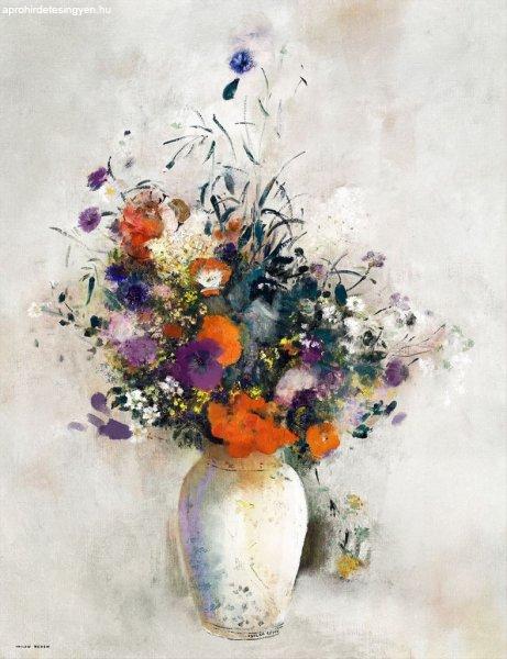 Színes vászon kép 60x80 cm, váza virágokkal - BOUQUET - Butopêa