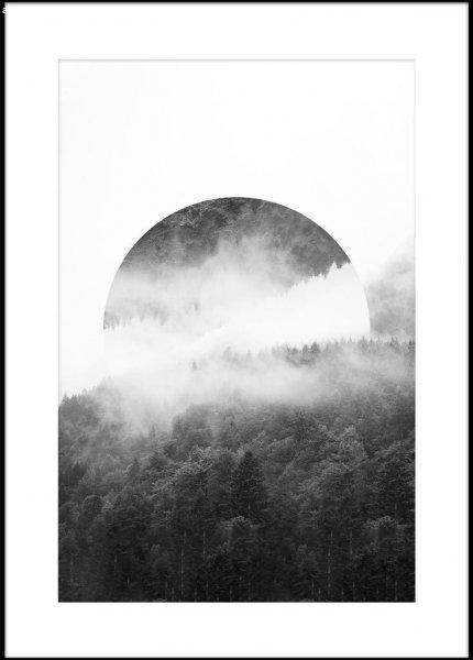 Falikép 50x70 cm, fekete-fehér tájkép - ZAKAT - Butopêa