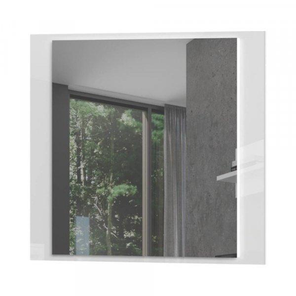 Fali tükör, magasfényű fehér kerettel - BRILLANCE - Butopêa
