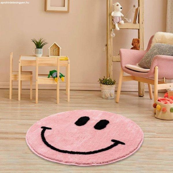 Kerek mintás szőnyeg 90x90 cm, rózsaszín - SMILE - Butopêa