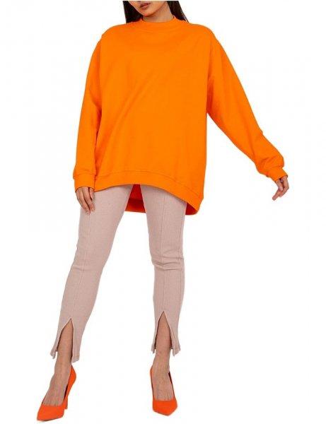Narancssárga csavaros pulóver állógallérral