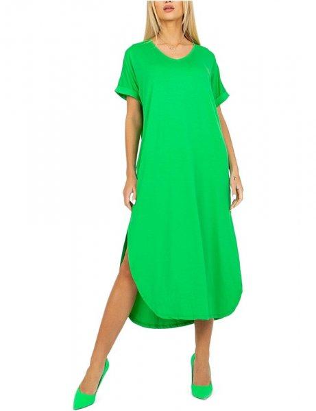 Zöld pamut oversize ruha hasítékkal