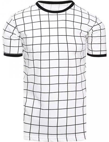 Fehér póló négyzet alakú mintával