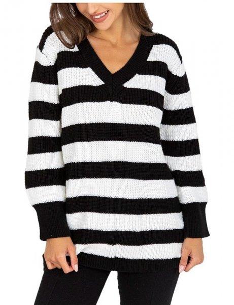 fekete-fehér csíkos pulóver