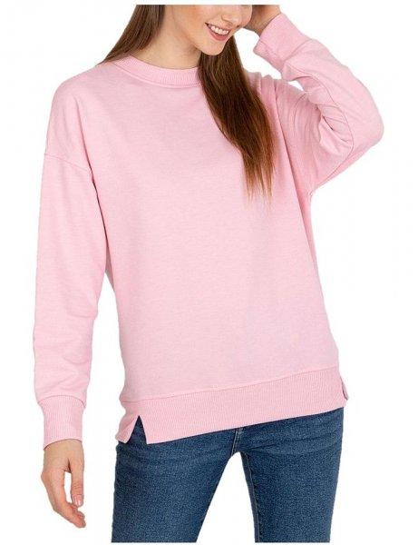 Világos rózsaszín pulóver kapucni nélkül