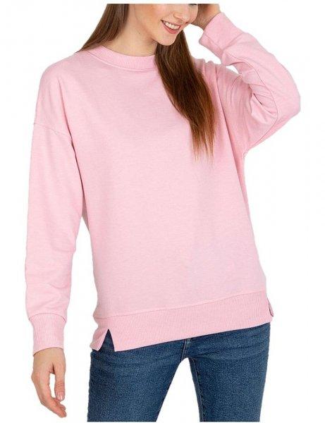 Világos rózsaszín pulóver kapucni nélkül