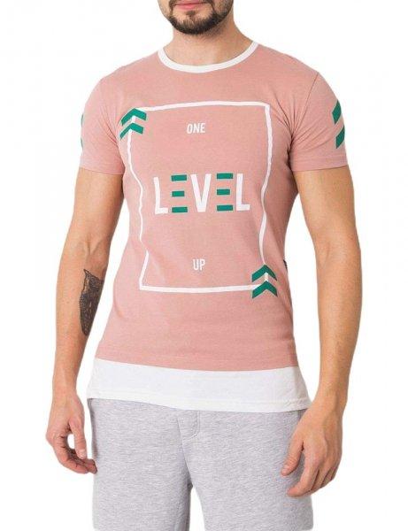 Rózsaszín férfi póló lvl nyomtatással