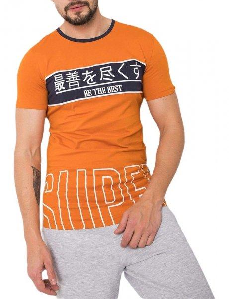 Narancssárga férfi póló nyomtatással