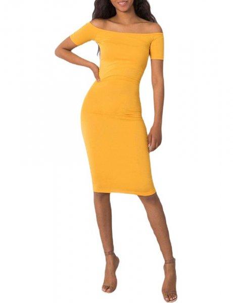 sárga női testhezálló ruha