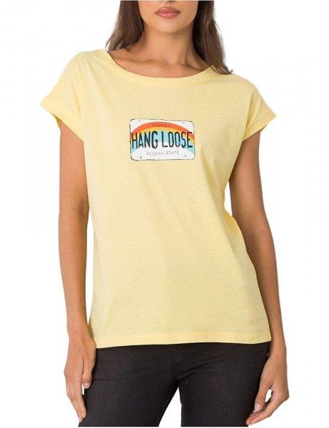 sárga női póló szivárvány nyomtatással