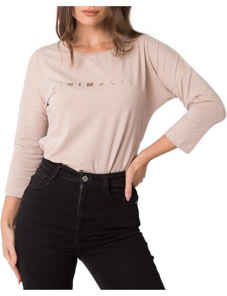 Bézs színű, minimalista női póló