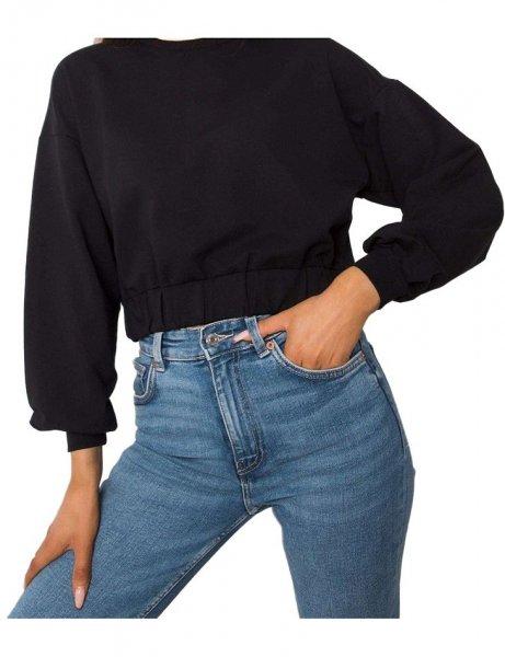 fekete női crop pulóver