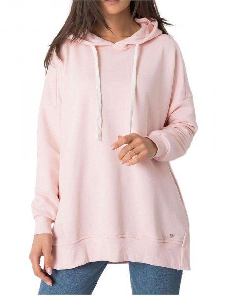 Világos rózsaszín női kapucnis pulóver