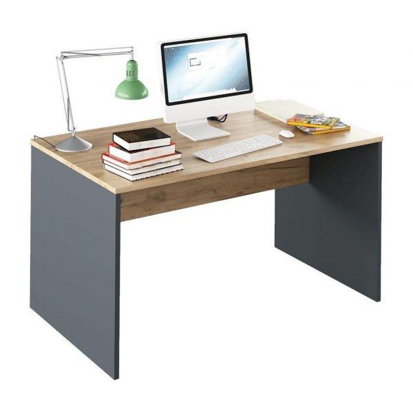 Tölgyfa mintás íróasztal, 140x80 cm, antracit - BASIC - Butopêa