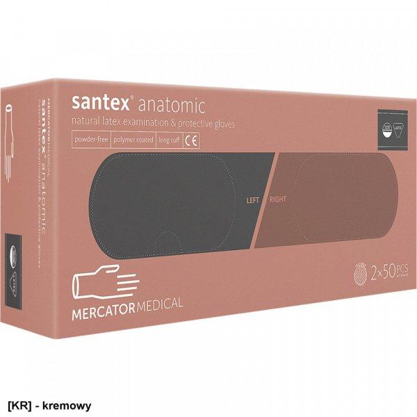 Santex anatomic latex vizsgáló kesztyű púdermentes 8.5 L-XL 100db #ZMM