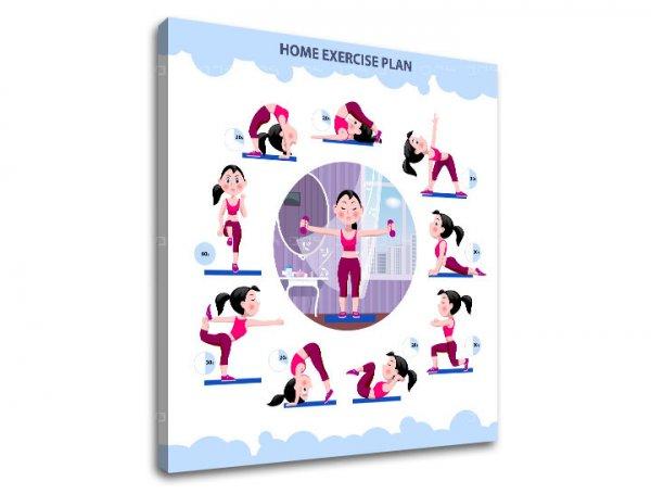 Motivációs vászonképek Home exercise plan (vászonkép szöveggel)