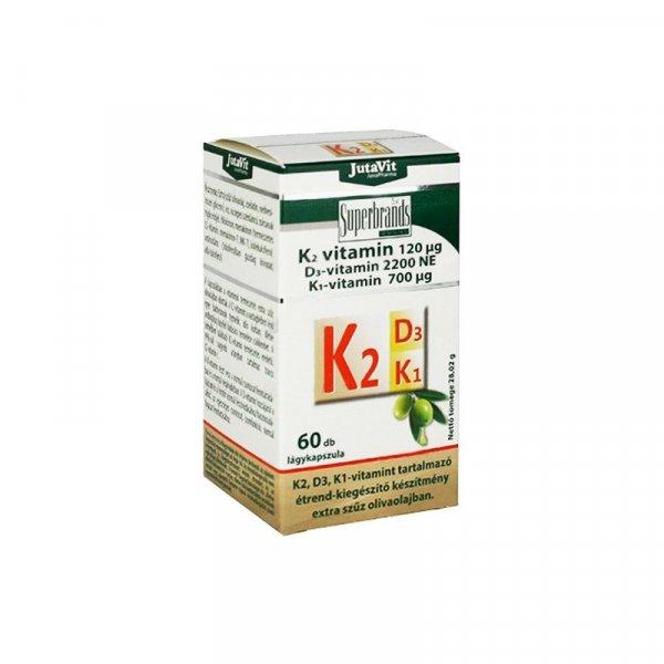 Jutavit K2 (120µg) + D3 (2200NE) + K1 (700µg) vitamin lágyzselatin kapszula
60 db