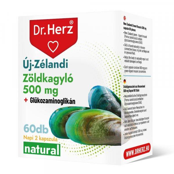 DR Herz Zöldkagyló kivonat 500 mg 60 db kapszula doboz #TH