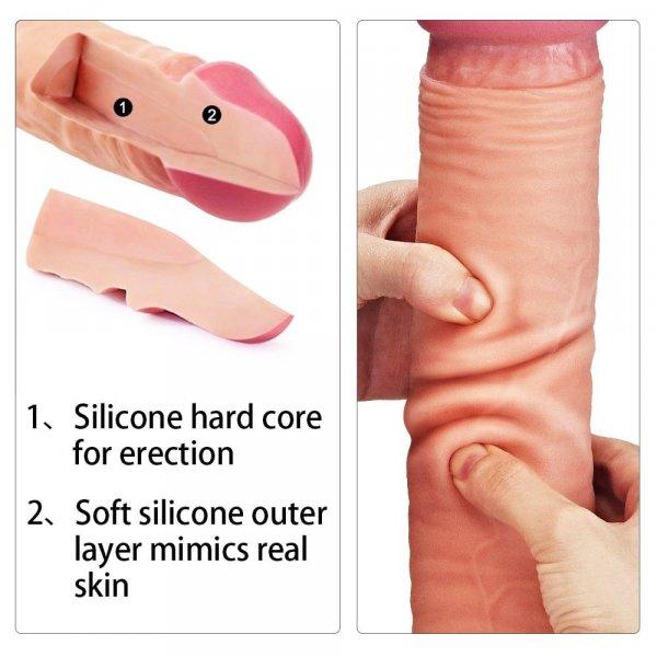 12" Dual Layered Platinum Silicone Cock 2