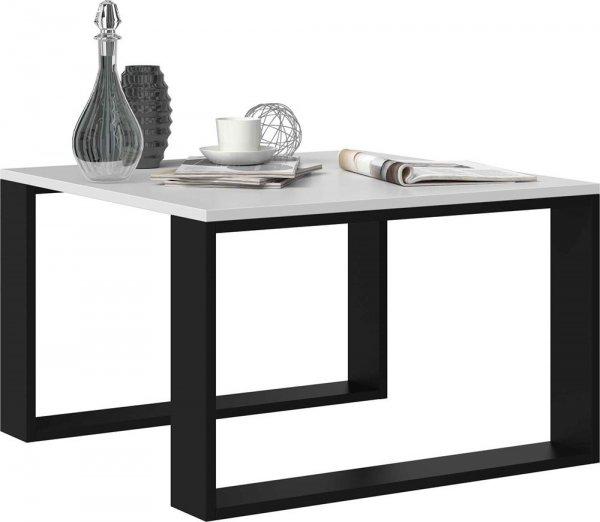 Drohmo MIX Modern Mini dohányzóasztal, 40x67x67 cm, fehér-fekete