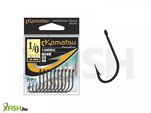 Kamatsu Limeric 1/0 Blnr Füles Rablóhalas Horog Black Nickel 10 db/csomag