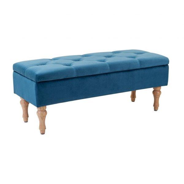 Vintage stílusú tárolós ülőpad, kék - PETIT PALAIS - Butopêa