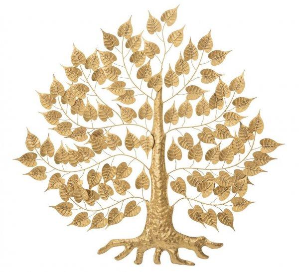 Fali dekoráció,  fa levelekkel, arany - BRANCHES D'OR - Butopêa