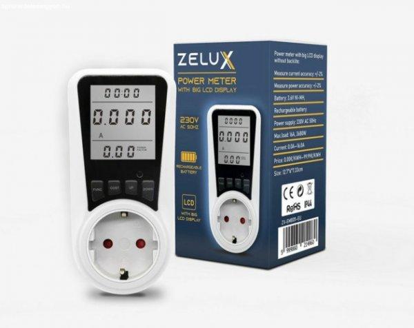 Zelux digitális Fogyasztásmérő költségszámítás funkcióval LCD
kijelzős