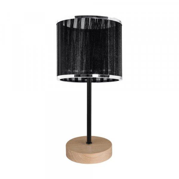 Mila asztali lámpa E27-es foglalat, 1 izzós, 25W tölgy-fekete-fekete-króm