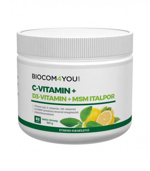 Biocom C-Vitamin+D3-Vitamin+MSM Italpor165 g