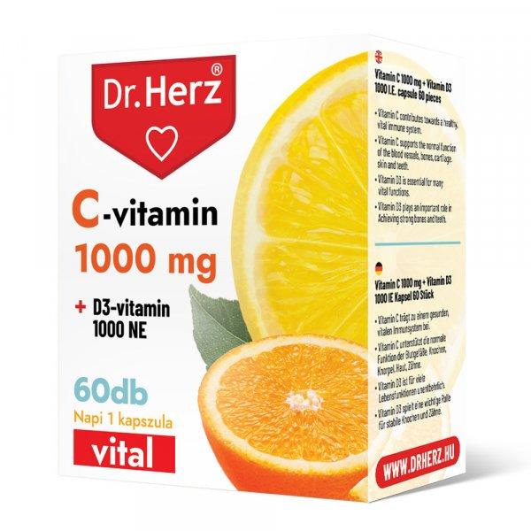 DR Herz C-vitamin 1000 mg + D3-vitamin 1000 NE 60 db kapszula