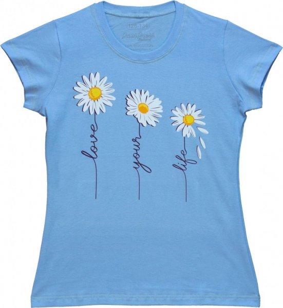 Pampress Lány rövid ujjú póló (Margaréta virág) /kék
