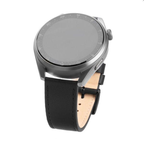 FIXED bőrszíj Quick Release 22 mm szélességgel for smartwatch, fekete