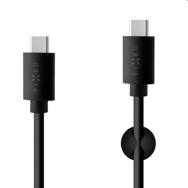 FIXED Adat- és töltőkábel USB-C/USB-C, PD, USB 2.0, 60 W, 1 m, fekete